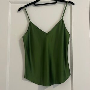 Reformation Green Silk Teddy Cami